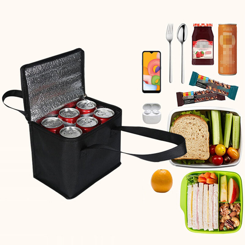 ピクニック用の折りたたみ式で持ち運び可能な等温弁当クーラー,食品および屋外用の断熱ユニット