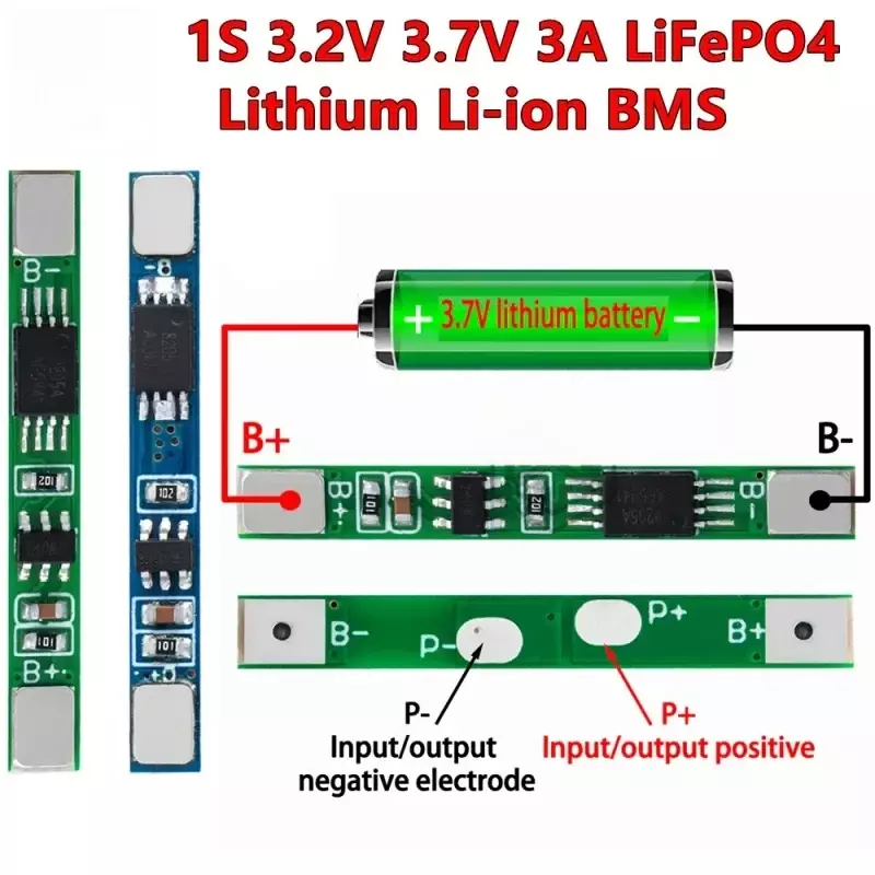 Защитная плата LQY 1/5/10 шт. 1S 3,2 в 3,7 в 3A LiFePO4/литий-ионная BMS PCM для аккумуляторных батарей 18650 32650