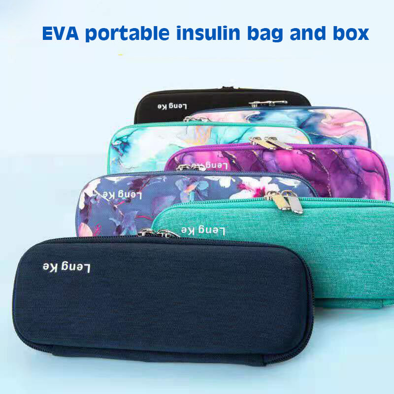 Brilljoy-EVA Insulin Cooler Bag, portátil, isolado, diabético, Medicina Travel Case, Cooler Box, Folha de alumínio, pequenos sacos de gelo