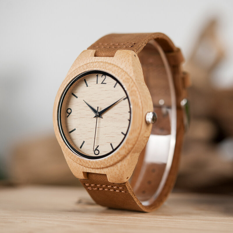 BOBO BIRD Bamboo Men's Watches Wristwatches Fashion Quartz Man Women Watch For Men Timepiece Male Wooden Couple Anniversary Gift