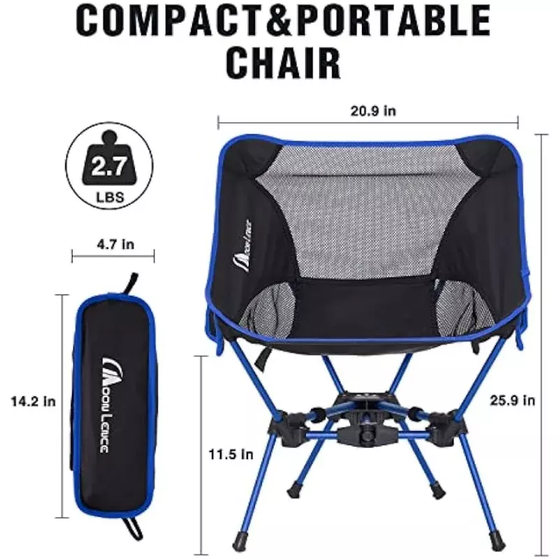 MOON LENCE-silla plegable ultraligera para acampar, asiento portátil para mochilero de 4ª generación, compacta