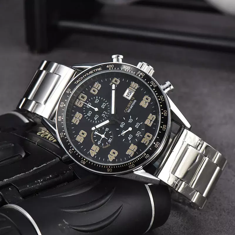 Модный дизайн, оригинальные брендовые Роскошные наручные часы для мужчин, CARRERA хронограф с автоматической датой и стальным ремешком, хорошее качество, часы AAA