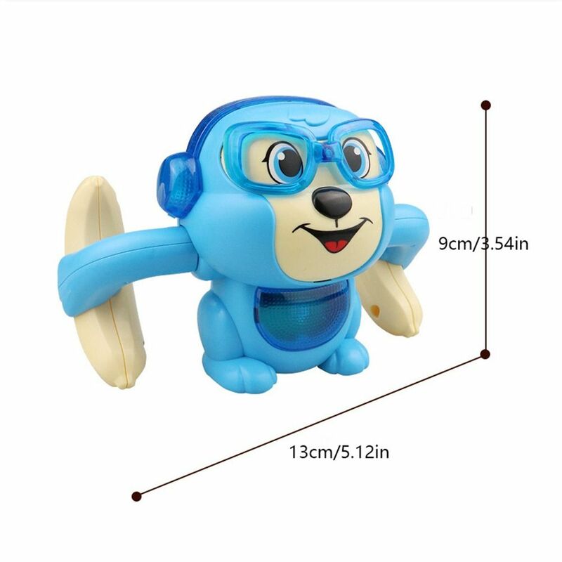 Zabawki muzyczne elektryczne spadające małpy 360 ° pełzające zabawka dla dziecka z oświetlenie do zastosowań muzycznych przez 6 miesięcy i więcej dzieci prezent urodzinowy dla niemowląt