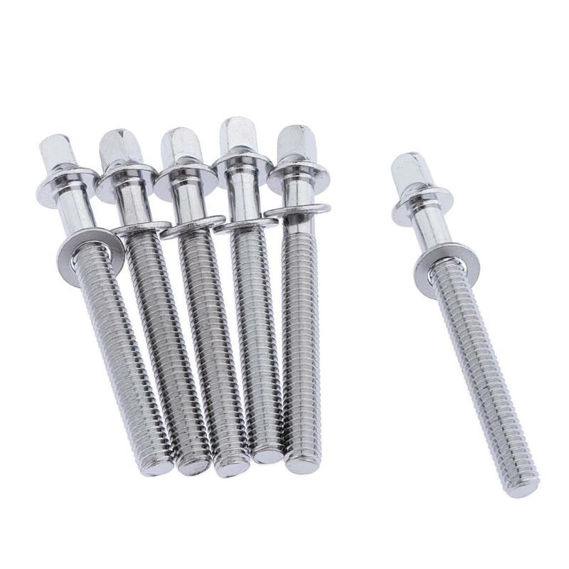 6x NEW Chrome 50mm Drum Tension Rods for Tom Bass Drum Build Accessory