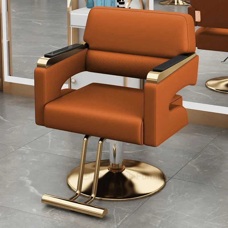 Confortáveis cadeiras modernas do barbeiro, beleza giratória, estilista estético, barbearia Silla, mobília luxuosa
