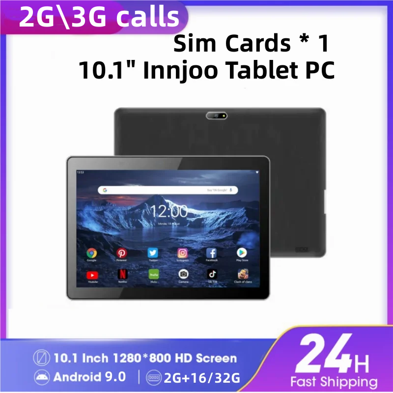 Tablet ponsel 3G 10.1 inci RAM 2GB ROM 16GB/32GB, Tablet Android 9.0 SC7731 Quad Core 1280*800 IPS dengan kamera ganda kompatibel dengan Bluetooth