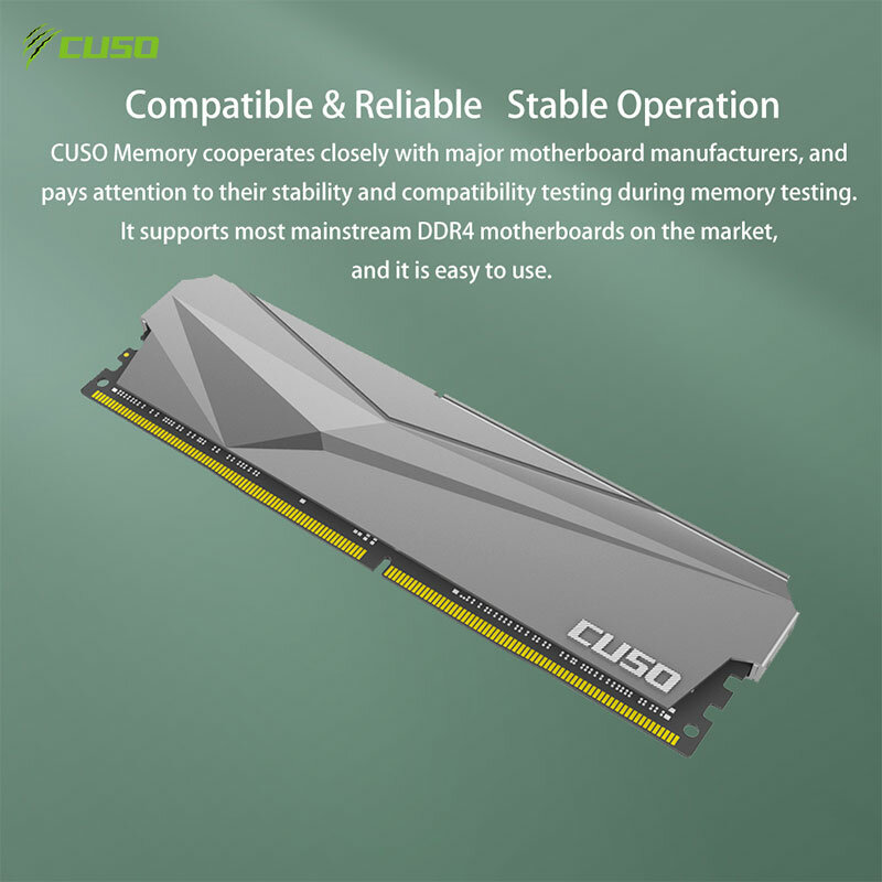 CUSO-DDR4 Memória RAM para Desktops, 16GB, 8GB, 3200MHz, 3600MHz, 2666MHz, Alto Desempenho, Jogos