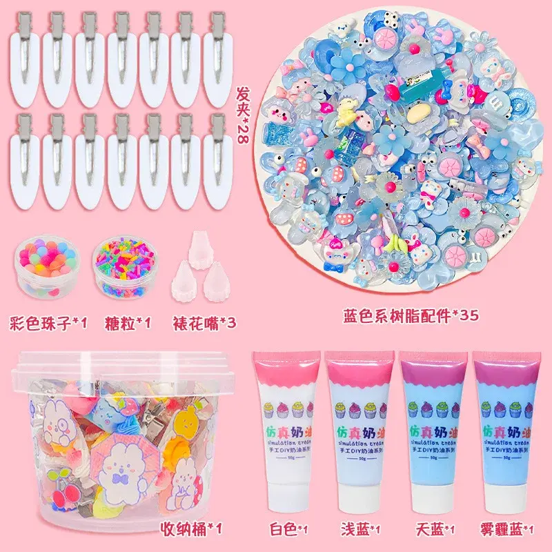 70 Stuks 3d Hars Sticker Biscuit Cream Gom Set Diy Haarspeld Acryl Polco Kpop Korea Meisjes Guka Kinderen Handwerk Diy Materiaal