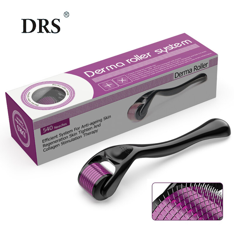 Derma Roller para cuidados com a pele e crescimento do cabelo, Microneedling Face Dermaroller, Medical Grade, 0.5mm, 540 Pins