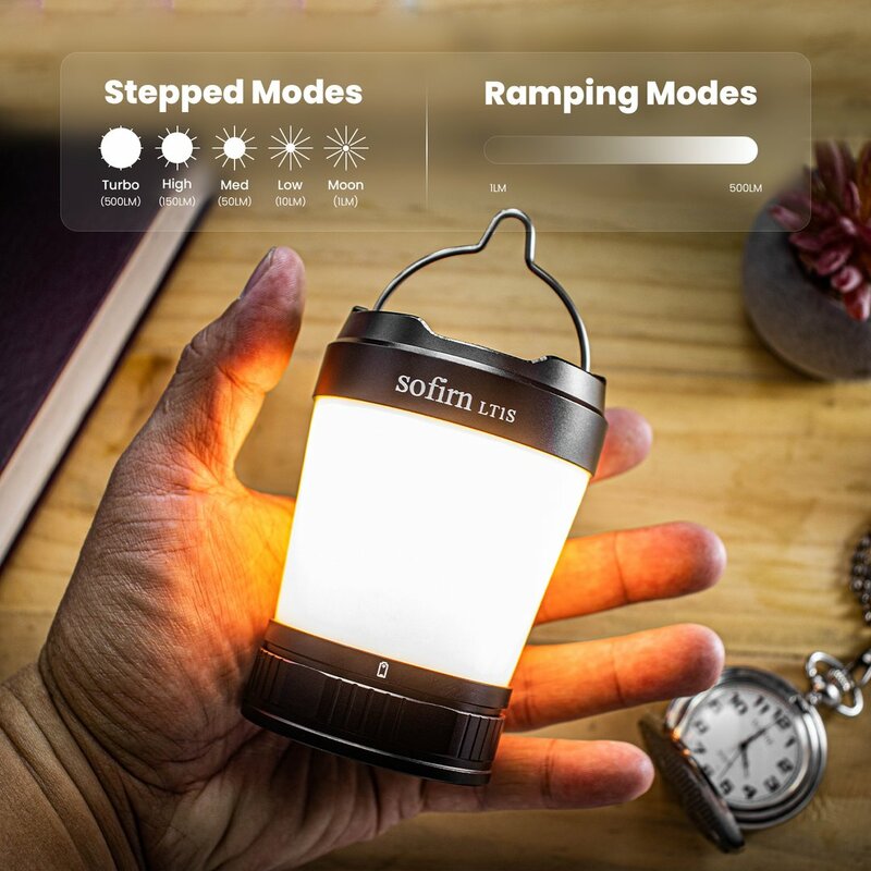 Sofirn LT1S luce di campeggio USB-C ricaricabile 21700 lanterna potente torcia da 2700K a 5000K indicatore di alimentazione e carica inversa