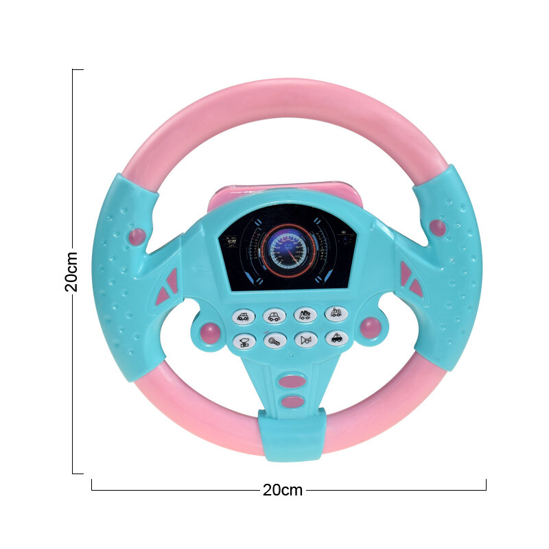 لعبة عجلة قيادة تحاكي كهربائية مع صوت خفيف للأطفال عربة أطفال موسيقية تعليمية مع عجلة قيادة ألعاب صوتية