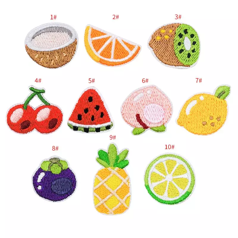 2024 New Embroidery Patch DIY Cartoon Fruits Lemon Cherry Sticker Self-adhesive Badges Emblem Clothing Bag Fabric Accessories