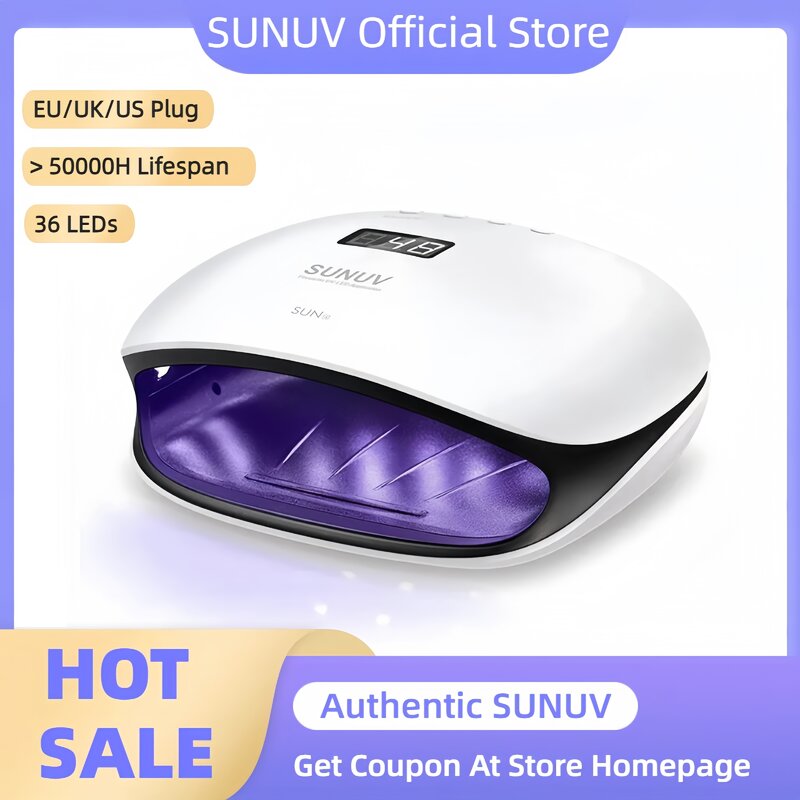 SUNUV-Lámpara de secado de uñas SUN4, lámpara LED UV de 48W con pantalla LCD, fototerapia UV inteligente, herramienta de manicura artística, regalo para mujer