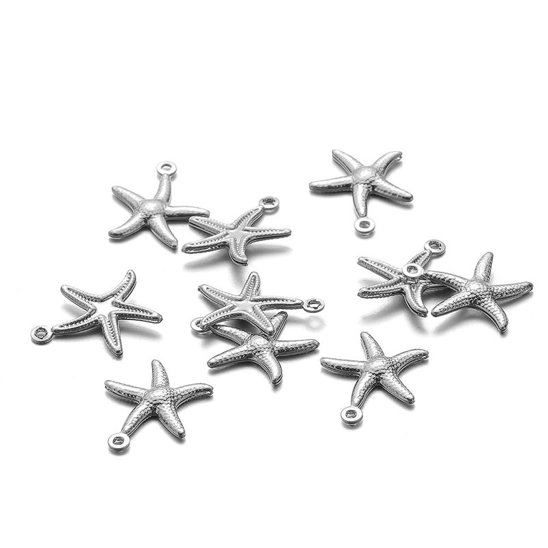 20Pcs Stainless Steel Classic Starfish Charms Gold Color Pendant for DIY Necklace Bracelet Jewelry Making Accessories