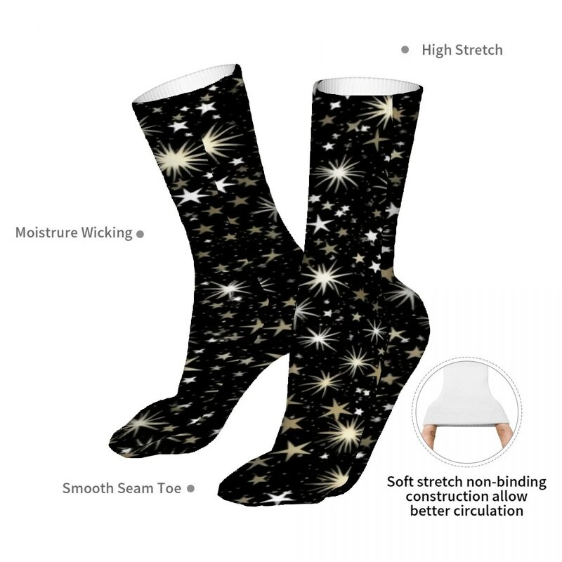 Different Color Stars Pattern Mens Womens Funny Crew Socks Cool 3D Printed Design Socks Fashion Comfortable Basketball Socks