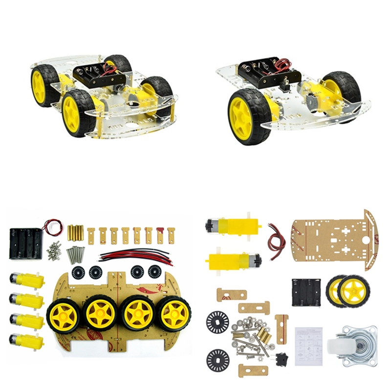 4WD Smart Robot Car Chassis Kits für Arduino mit Speed Encoder neu