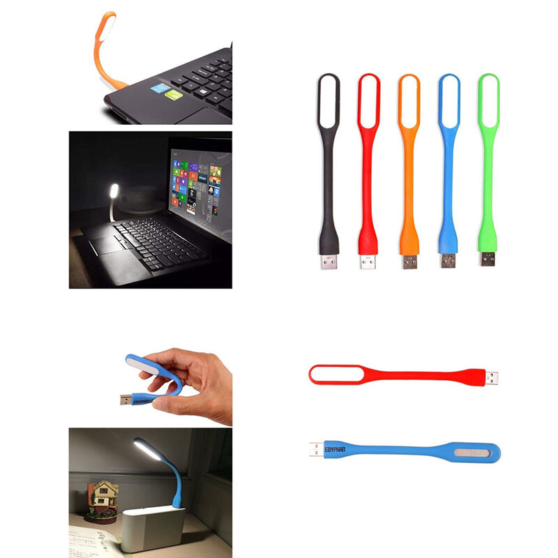 Mini Lámpara USB de mesa, luz nocturna de ahorro de energía, adecuada para ordenador portátil, estructura de cuello de cisne, fuente de luz LED ajustable