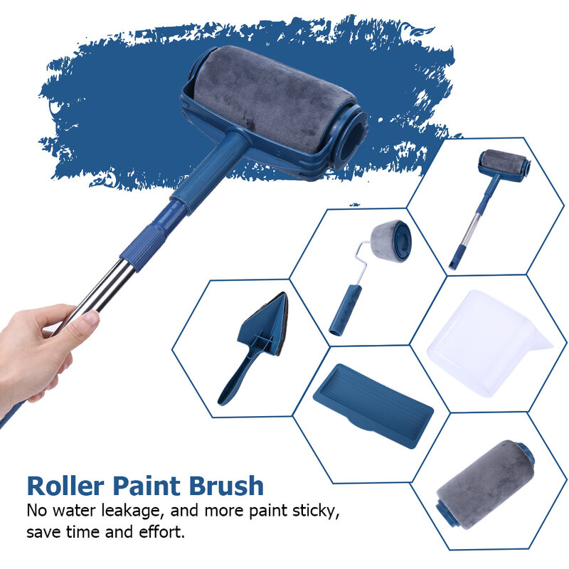 Pintura Roller Brush Set para uso doméstico, Escovas de canto, Parede decorativa, Ferramenta de pintura Pro DIY, Handle Tool