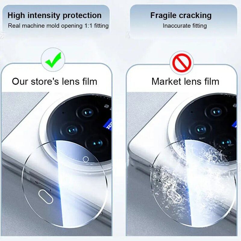 HD Protetor de Lente para Vivo X Fold3 e Fold 3 Pro, Proteção Integrada, Anti-riscos, Anti-impressão digital, Limpar Filme Temperado, Protetor de Lente