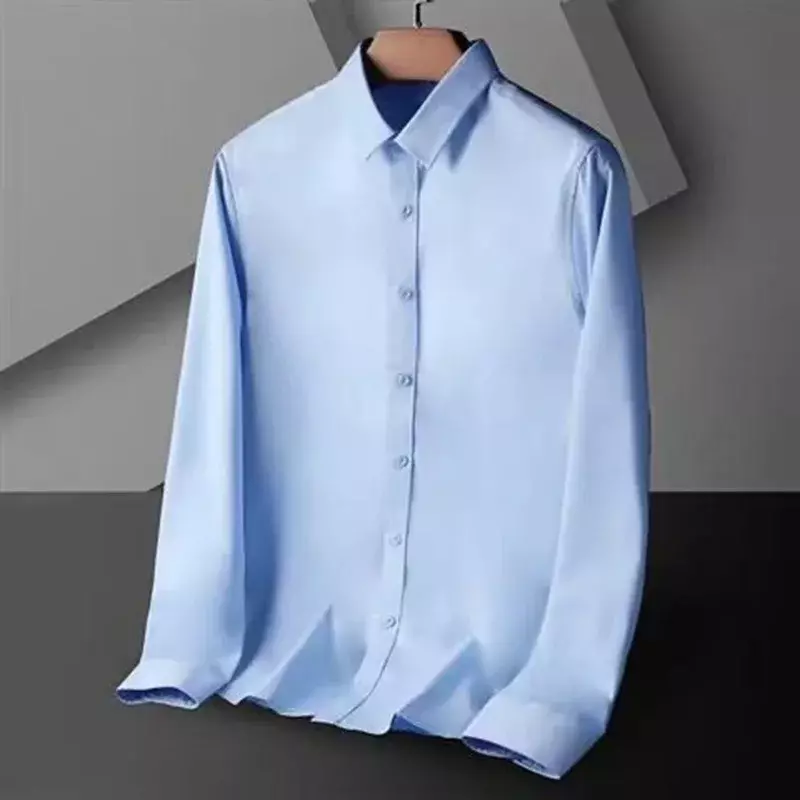 Moda bavero bottone camicie coreane allentate abbigliamento uomo 2023 autunno nuove magliette Casual oversize tinta unita camicia tutto-fiammifero