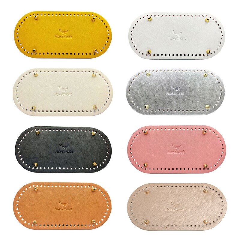DIY 지갑 핸드백 숄더백 뜨개질을 위한 미리 뚫린 구멍이 있는 가죽 바닥 베이스