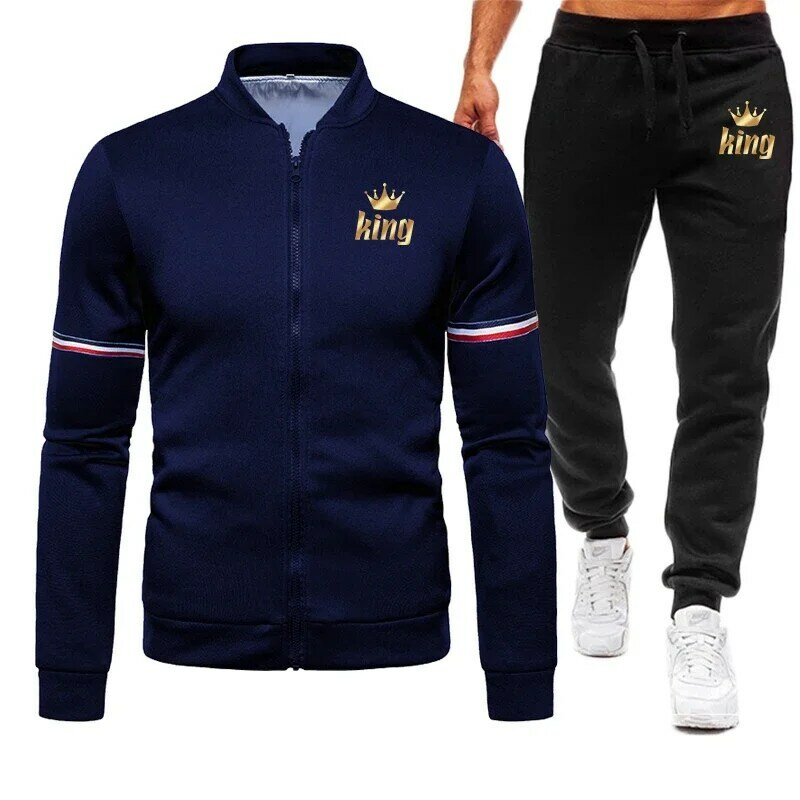 Autumn Winter Men's Tracksuit Baseball Jackets+Sweatpants 2pcs Sets Male Jogging Suits Mens Outdoor Sportswear Gym Clothing