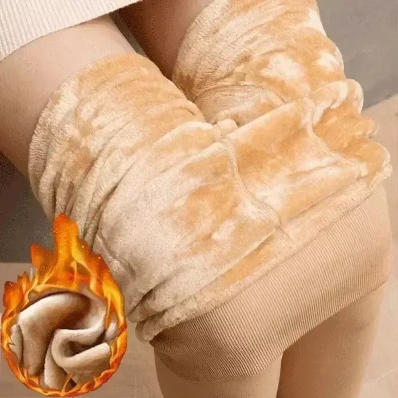 Calze termiche da donna inverno caldo elastico sottile collant in pile collant addensare peluche Leggings a vita alta pantaloni calza