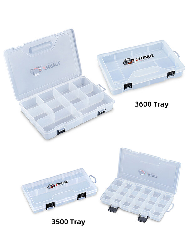 RUNCL 낚시 도구 상자, 이동식 칸막이가 있는 플라스틱 보관 케이스, 정리함-낚시 콤보 세트 미끼-낚시 도구 키트