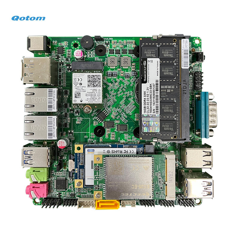 Qotom Fanless X86 Mini PC CPU J4105 J4125 Quad Core DDR4 RAM SSD mSATA