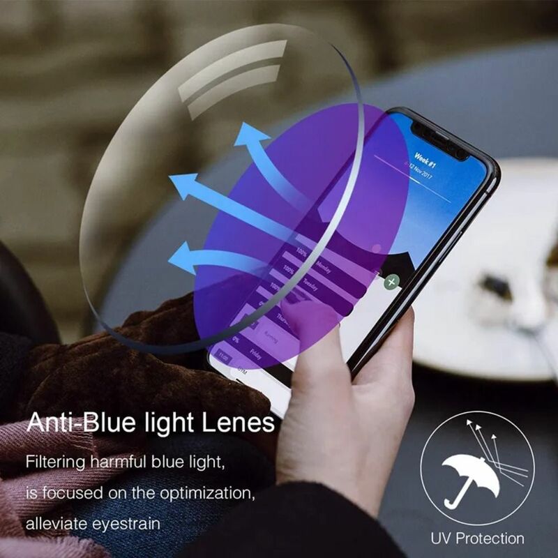 4 pasang kacamata baca kekuatan: 1.0 ~ 4.0x hitam + biru cahaya memblokir kacamata persegi panjang Diamond-cut bifokal