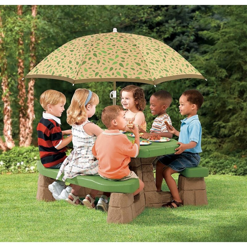 Table de pique-nique avec parasol, mobilier d'extérieur