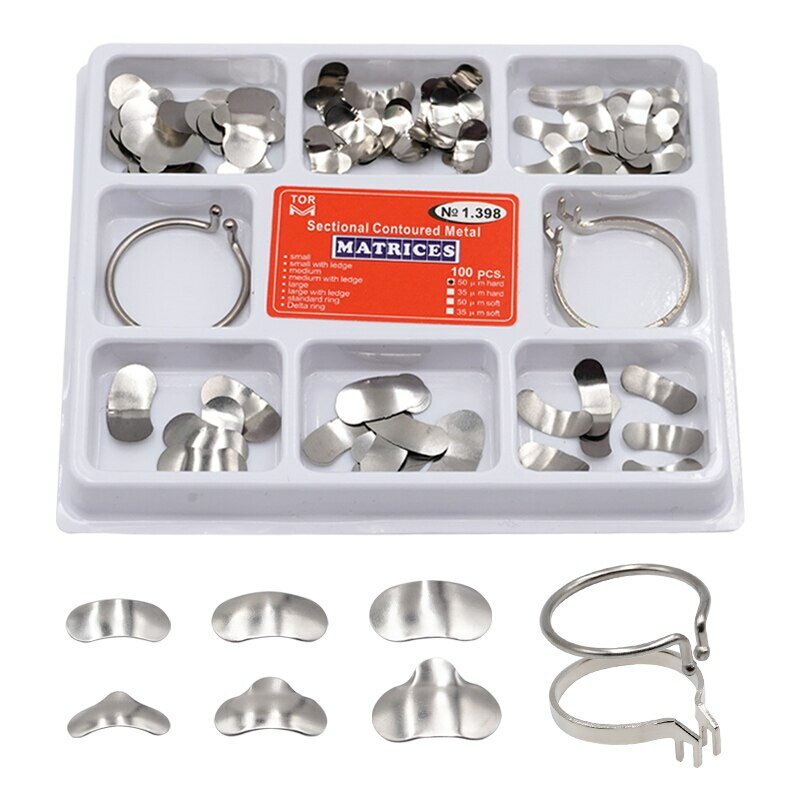 Denspay 100 Stück/Box Dental Schnitt matrix System Dental Schnitt Matrix Band Harz Klemm-/Trenn ring Zahnarzt Werkzeuge