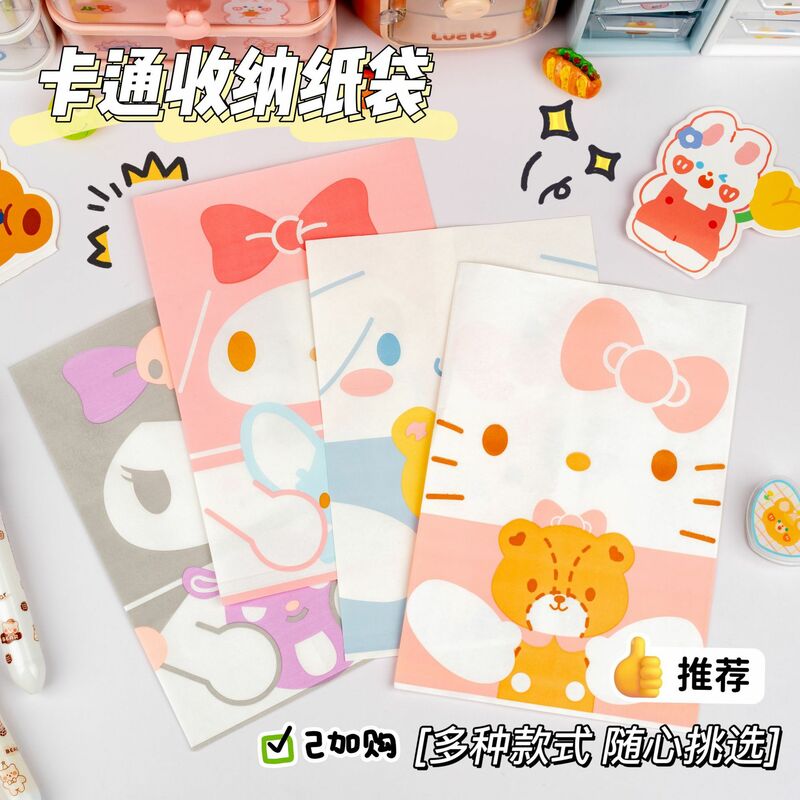 Kartun lucu Sanrio Kuromi buah makanan ringan kertas tas penyimpanan kertas Mini cinta tas kemasan dekoratif tas hadiah pesta