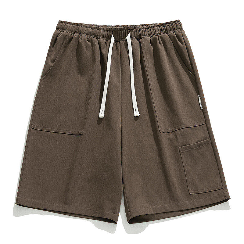 Tfetters กางเกงขาสั้นคาร์โก้สีทึบมีแบรนด์สำหรับผู้ชาย, กางเกงขาสั้นติดฉลากแบบคลิปด้านข้างกางเกงทรงหลวมลำลองแฟชั่นสำหรับผู้ชาย2024