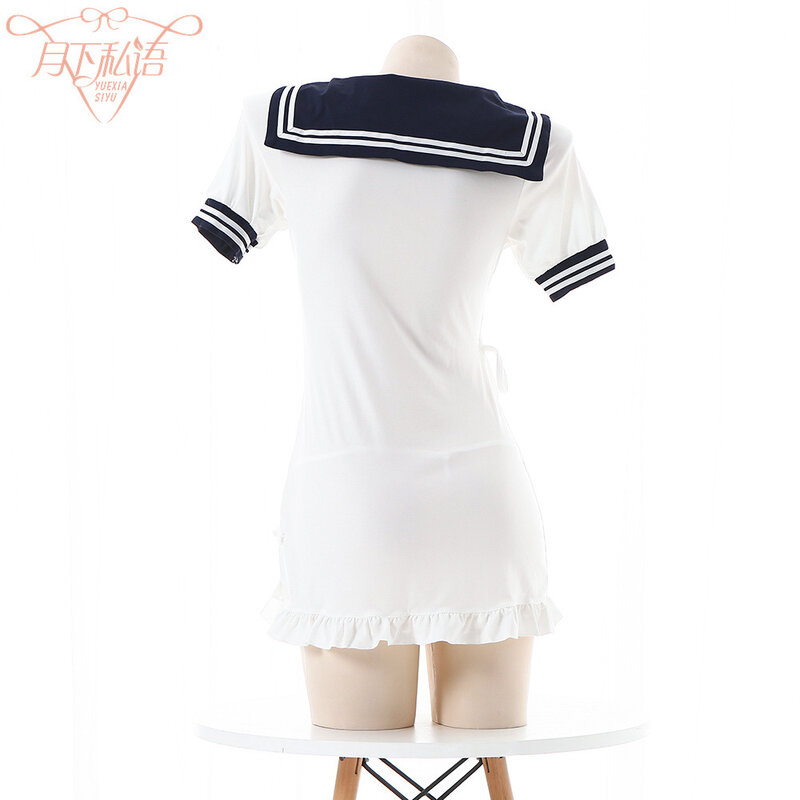 Traje de marinero ahuecado para niñas y mujeres, ropa interior Sexy con cordones, uniforme escolar, tentación JK