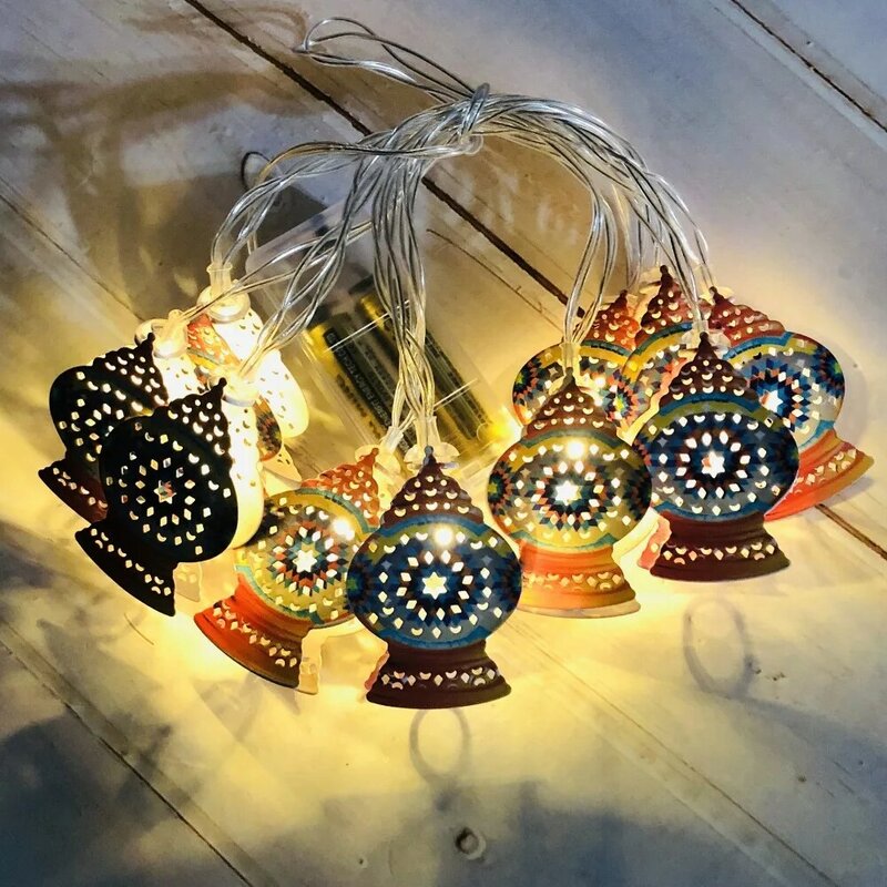 Gurban Festival Al-Fitr Party dostarcza mubarakowi islamski Ramadan Kareem lampę dekoracyjną girlanda żarówkowa Led dekoracja na Ramadan światła