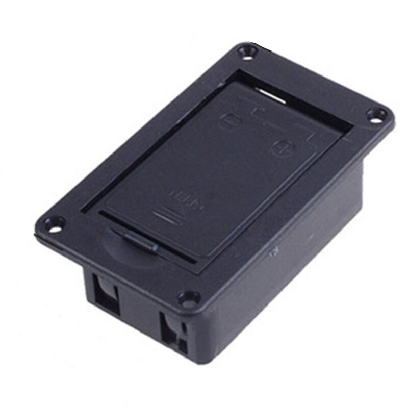 Caja de batería útil de 9V, accesorios para bajo, reemplazo de compartimento negro para soporte de guitarra acústica, piezas de pastilla