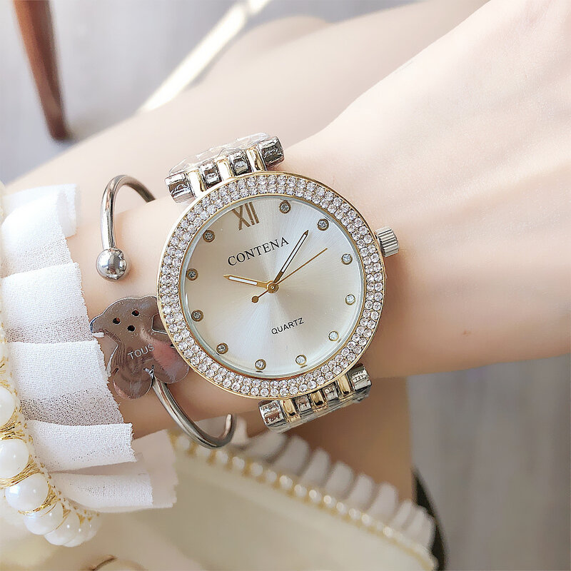 2023 damskie zegarki Geneva słynnej luksusowej marki damski złoty zegarek casual damski zegarek kwarcowy damski zegarek