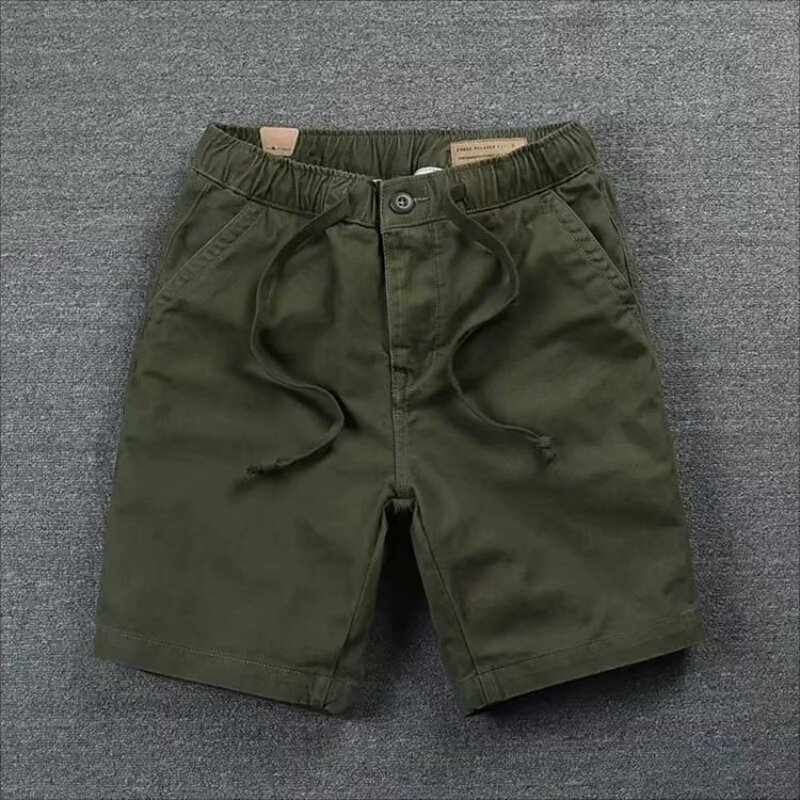 2024 Outdoor Split Shorts Summer Elastic Waist Casual Shorts Men's Solid Color Shorts Korean Style Men's Lacing Pants