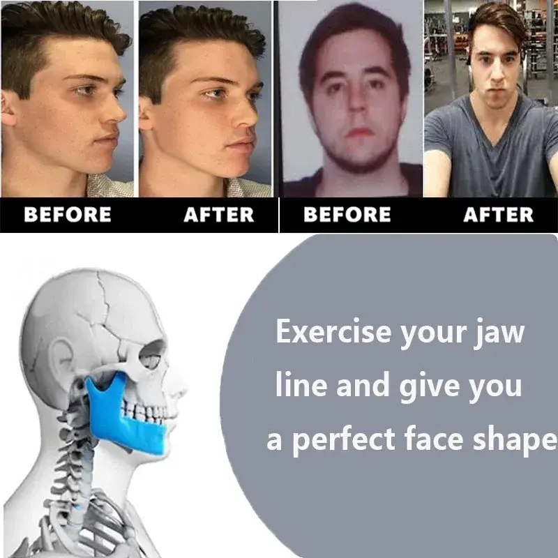 Jaw Exerciser Face Stress Ball Gel di silice Jawline Muscle Facial Toner guanciali Trainer palestra Fitness attrezzature per esercizi cordino