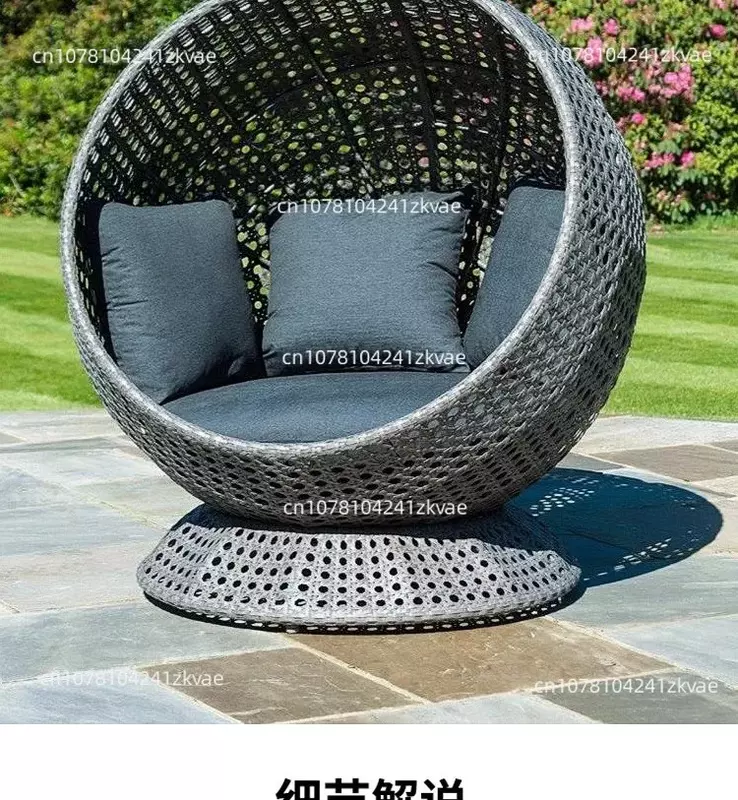 Outdoor Bird's Nest Swing Chair Courtyard Garden Villa Balcony Rattan Art Terrace Homestay Lounge Chair
