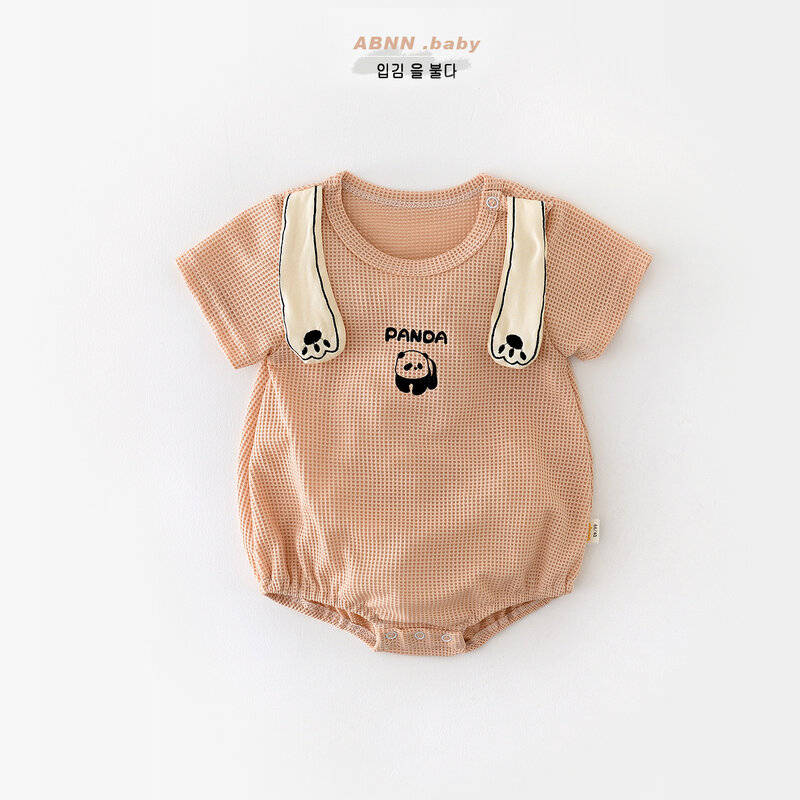 Jenny & dave bebê 2023 roupas de verão meninos e meninas do bebê manga curta respirável um pedaço vestido verão macacão fino recém nascido creep