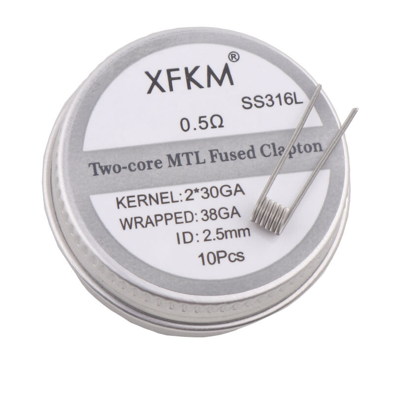 XFKM-bobinas prefabricadas fundidas Clapton, 10 unids/caja, NI80/A1/SS316L, para MTL, RDA, RTA, RBA, cable de calefacción, nuevo
