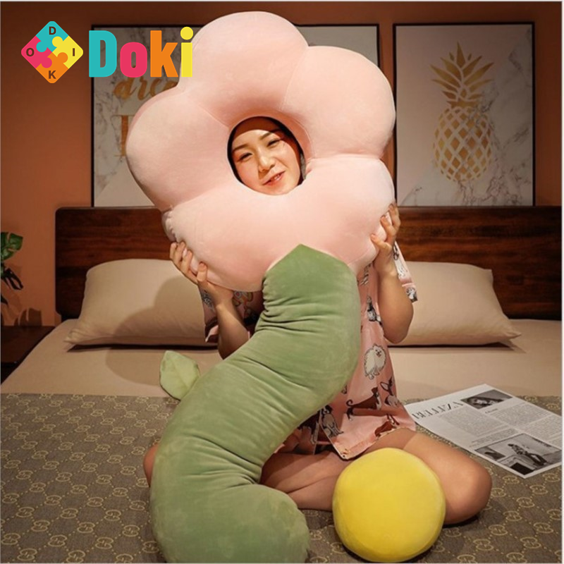 DokiToy nowy słonecznik kreatywny długa poduszka Nordic domu mężczyźni i kobiety spanie klip nogi poduszka domowa Sofa poduszka w kwiaty 2023