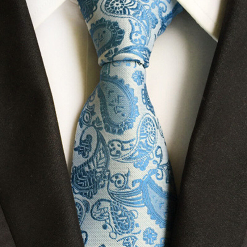 8CM wysokiej jakości Paisley czerwony żółty wielokolorowy krawat męska krawat dla biura formalne na wesele moda krawat