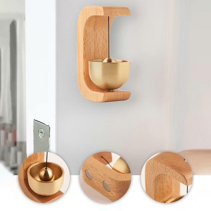 Magnetic Door Bell Decorative Loud Wooden Door Chime Lightweight Indoor Ornament For Housewarming Gift Small Doorbell For