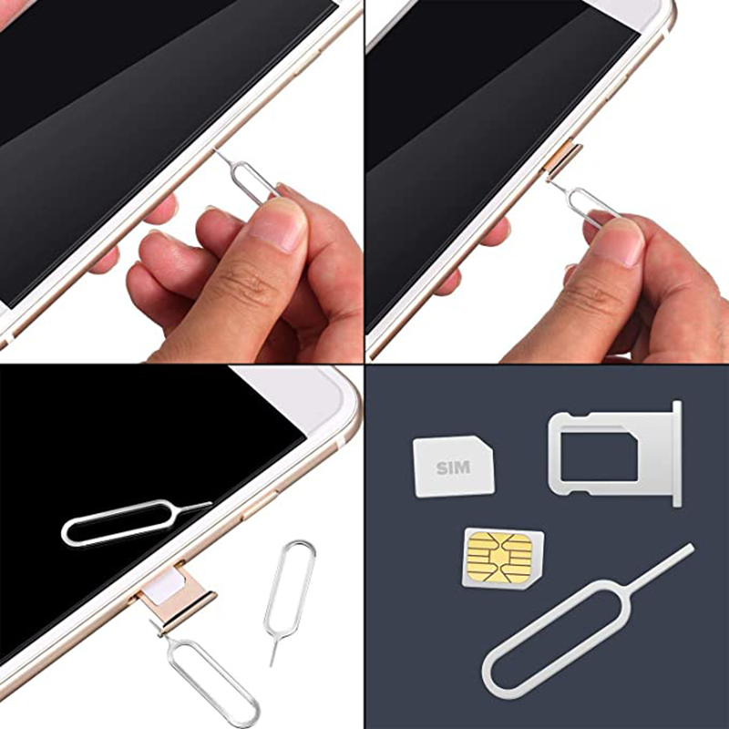100 buah menarik anti hilang pin pengeluaran kartu Sim baki buka Pin jarum kunci alat untuk ponsel Universal untuk iPhone xiaomi POCO