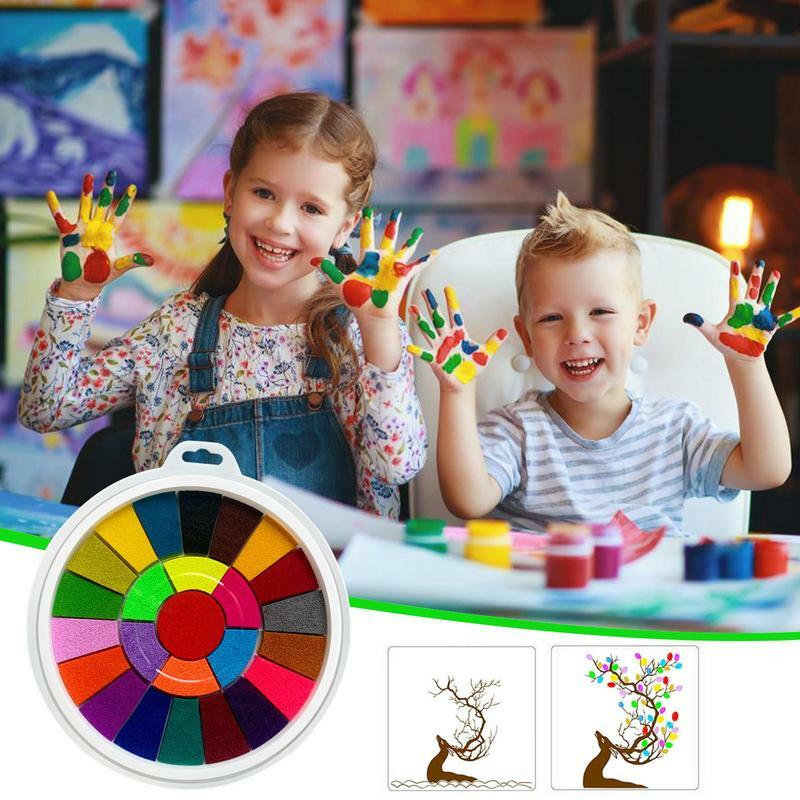 مجموعة اللوحة الاصبع قابل للغسل للأطفال ، لوازم اللوحة مضحك ، غير سامة ، التعليم المبكر للأطفال ، لوازم اللوحة المحمولة