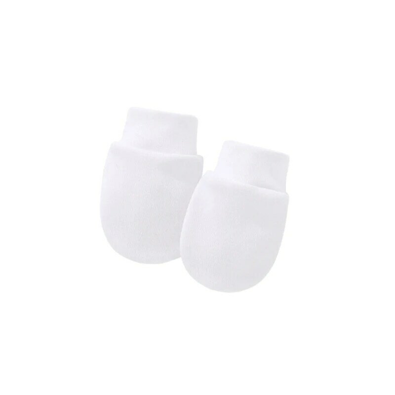 Перчатки для защиты новорожденных от царапин на лице, однотонные варежки без царапин