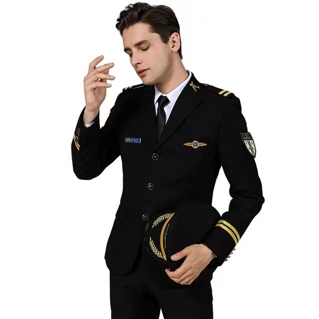 맞춤형 파일럿 유니폼, 항공 유니폼, 비행 승무원, 남성 보안 작업복, 코스튬